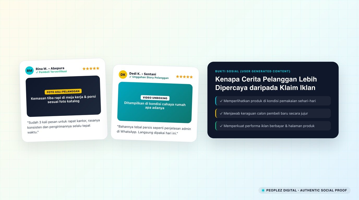 Foto produk dari pelanggan sebagai user generated content yang memperkuat bukti sosial sebuah brand